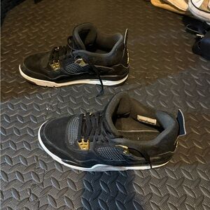 Jordan Black and Gold Kids Sneakers